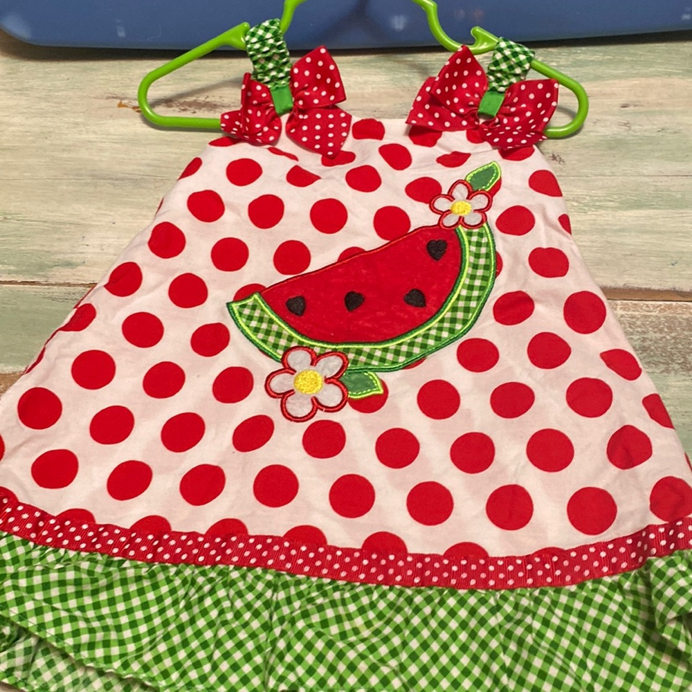 Youngland Girls 18 M Watermelon Red Theme Dress Sleeveless